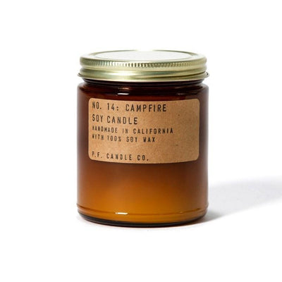 P.F. Candle Co., P.F. Candle Co. NO. 14: CAMPFIRE 7.5 OZ SOY CANDLE - The Brotique with Free UK Shipping for Mens Beard Care, Mens Shaving and Mens Gifts