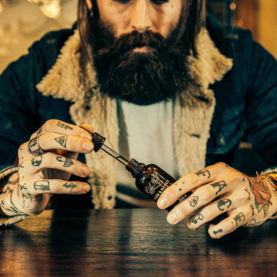 Captain Fawcett Limited, Captain Fawcett Ricki Hall's Booze & Baccy Beard Oil - The Brotique with Free UK Shipping for Mens Beard Care, Mens Shaving and Mens Gifts