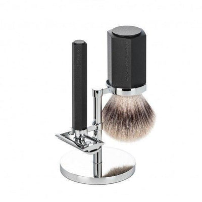 Muhle, MÜHLE Hexagon Silvertip Fibre Shaving Set - The Brotique with Free UK Shipping for Mens Beard Care, Mens Shaving and Mens Gifts