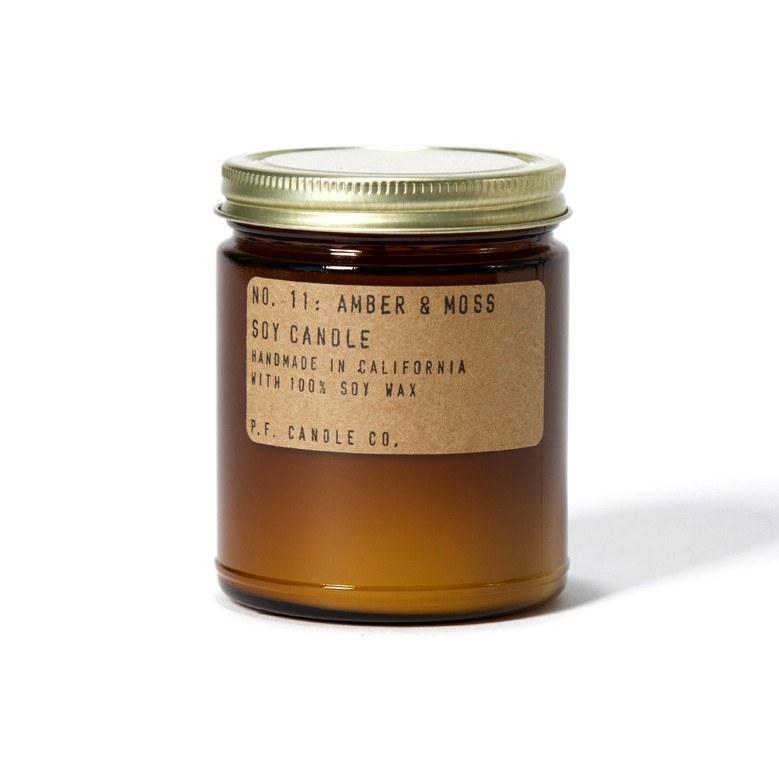 P.F. Candle Co. NO. 11: AMBER & MOSS 7.5 OZ SOY CANDLE