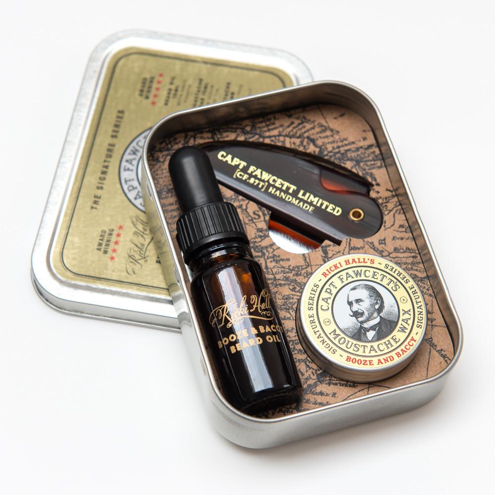 Captain Fawcett Limited, Captain Fawcett & Ricki Hall Booze & Baccy Grooming Survival Kit - The Brotique with Free UK Shipping for Mens Beard Care, Mens Shaving and Mens Gifts