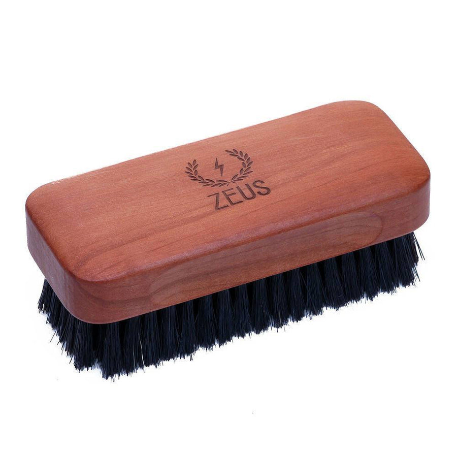 Zeus Pear Wood Beard Brush Set - 100% Boar Bristle - Soft