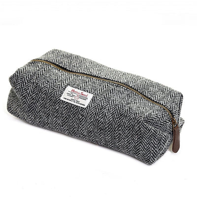 Tweedmill, Tweedmill Silver Herringbone Tweed Washbag - The Brotique with Free UK Shipping for Mens Beard Care, Mens Shaving and Mens Gifts