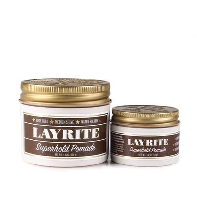 Layrite, Layrite Super Hold Deluxe Pomade | 1.5 oz - The Brotique with Free UK Shipping for Mens Beard Care, Mens Shaving and Mens Gifts