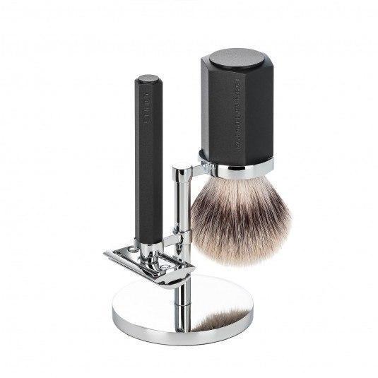 MÜHLE Hexagon Silvertip Fibre Shaving Set