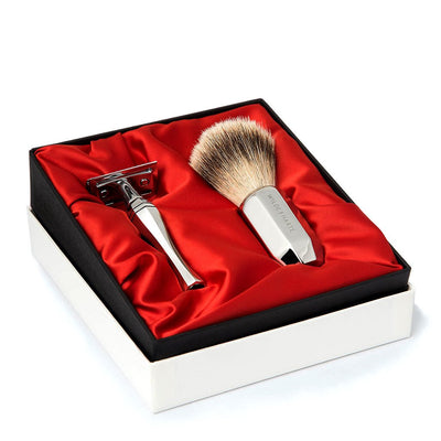 Wilde & Harte, Wilde & Harte Traditional Design Safety Razor & Shaving brush Gift Set - The Brotique with Free UK Shipping for Mens Beard Care, Mens Shaving and Mens Gifts